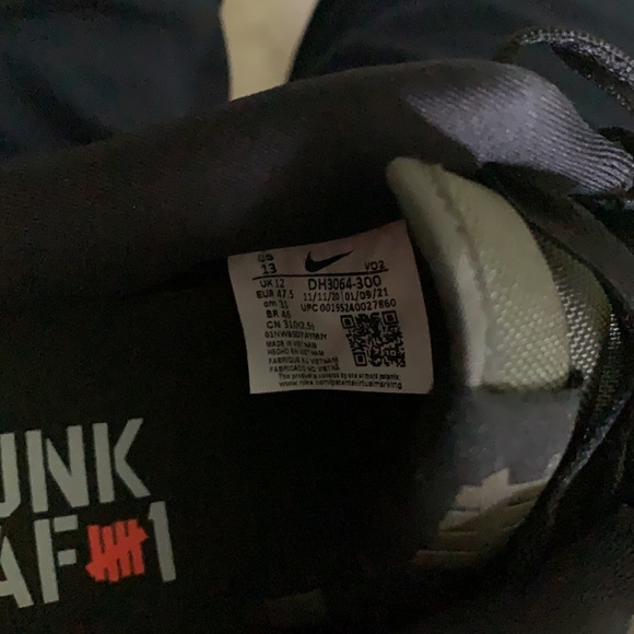 Undefeated Dunk vs Air Force 1 Size 13 AF1s - Picture 6 of 6